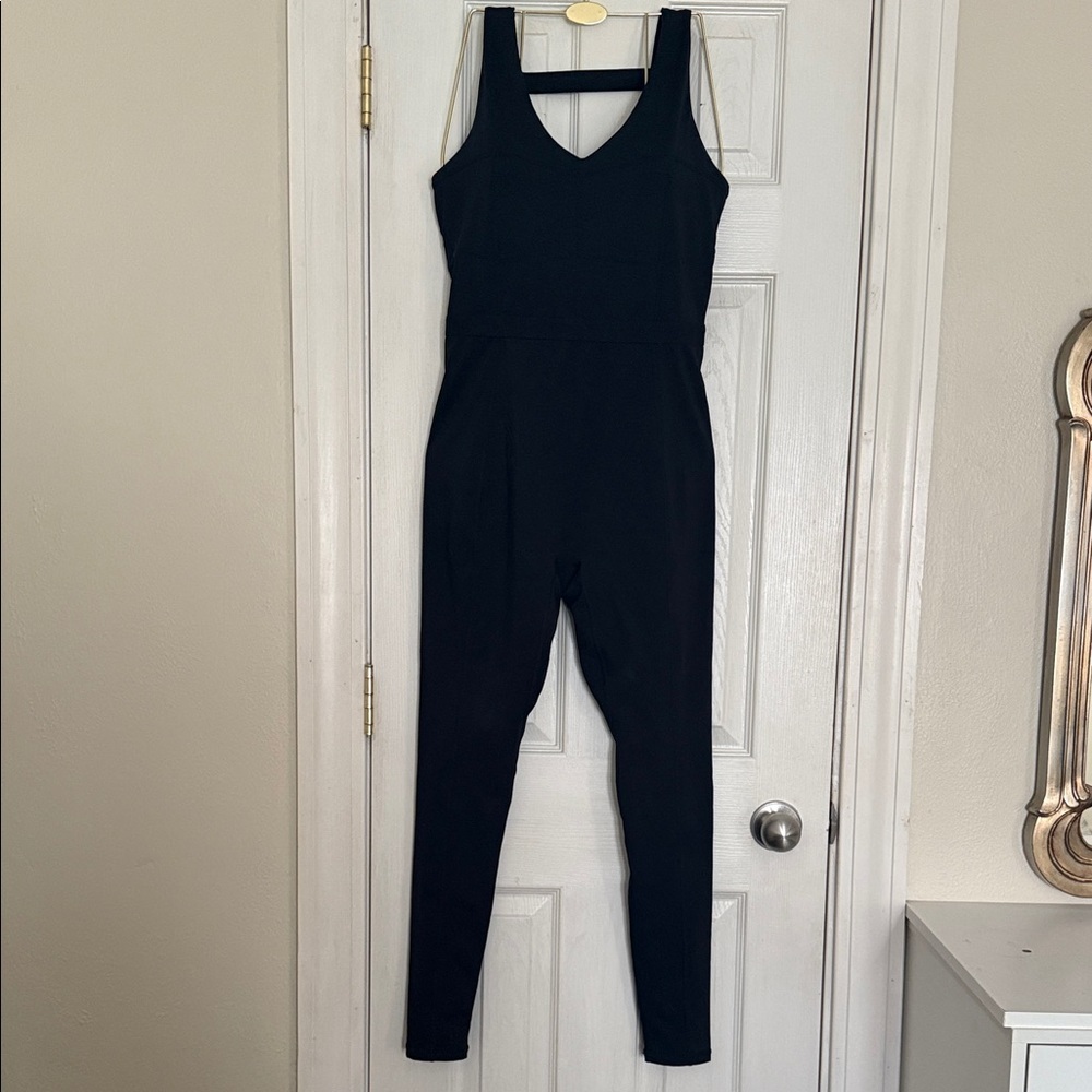 Fabletics Black V-Neck Jumpsuit #388